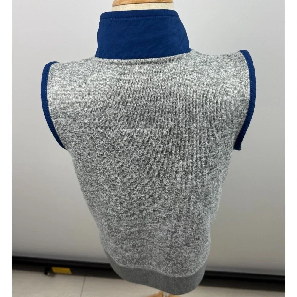 J.Crew Kids‎ Full Zip Fleece Vest Heather Grey Navy Blue Green Size Small